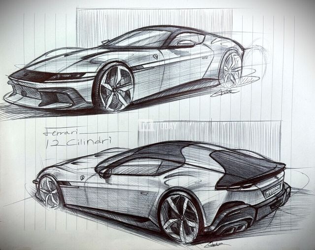 페라리 '12실린드리' 스케치 (출처 : M투데이 최태인 기자)