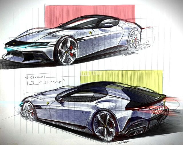 페라리 '12실린드리' 스케치 (출처 : M투데이 최태인 기자)