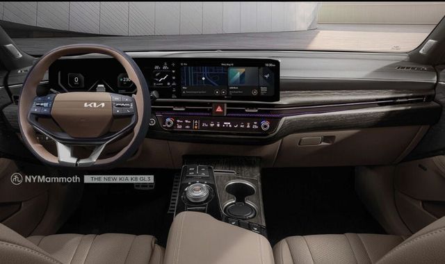 사진 : 기아 K8 페이스리프트 실내 예상도 (출처=NYMammoth)