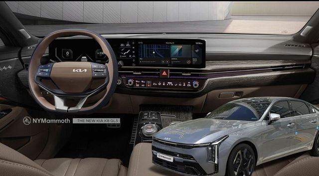 사진 : 기아 K8 페이스리프트 실내 예상도 (출처=NYMammoth)