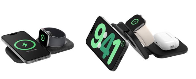 벨킨 Qi2 2in1 15W 마그네틱 여행용 무선 충전 패드(WIZ026) (좌),벨킨 Qi2 3in1 15W 마그네틱 여행용 무선 충전 패드(WIZ024) (우)