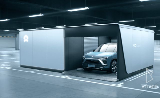중국 전기차업체 NIO의 배터리 교환 스테이션