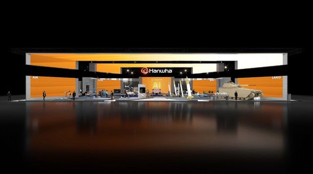 20~24일 일산 킨텍스에서 열리는 ‘서울 국제 항공우주 및 방위산업 전시회(ADEX) 2025’ 한화 부스 조감도