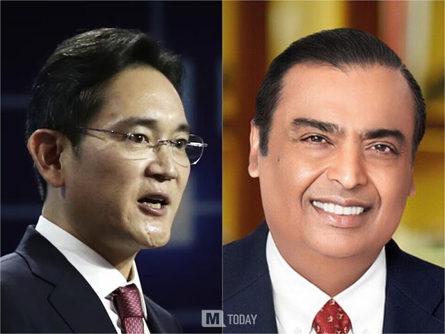 이재용 삼성 회장이 오는 25일 한국을 방한하는 무케시 암바니 인도 릴라이언스그룹 회장과 회동해 미래사업을 논의한다. (출처 : 삼성전자, 릴라이언스그룹)