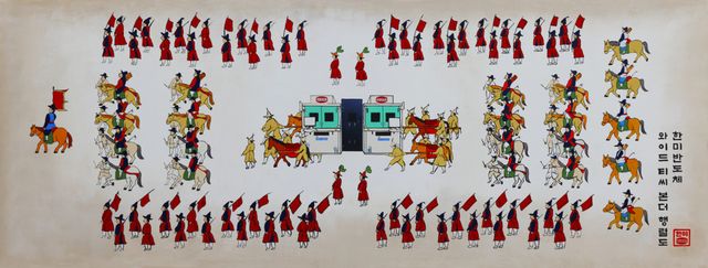 한미반도체 와이드&nbsp;TC&nbsp;본더 행렬도 작품. (사진:&nbsp;한미반도체)