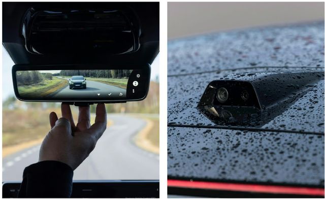 폴스타 4 뒷유리와 HD 카메라