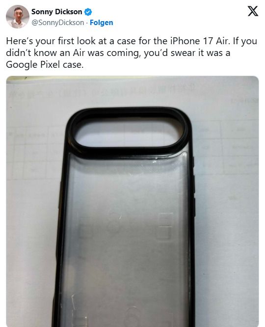 소니 딕슨(Sonny Dickson) 이 공개한 보호 케이스 이미지(출처:&nbsp;소니 딕슨 X 게시물 캡쳐)