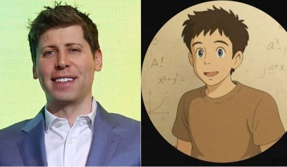 오픈AI 최고경영자(CEO) 샘 올트먼이 일본 애니메이션 지브리 스타일로 변환해 자신의 엑스(X·옛 트위터)에 공유한 이미지 (출처 : 샘 올트먼 오픈AI CEO 엑스 캡처)