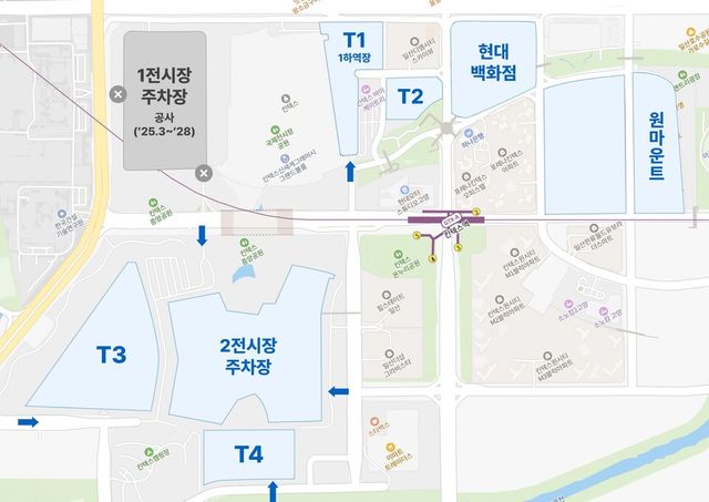 사진 : 킨텍스 주차장 위치도 (출처=Kintex)