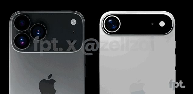 아이폰 17 프로(왼쪽)와&nbsp; 아이폰17 슬림(오른쪽) 렌더링 이미지 (출처 : 프론트페이지테크)