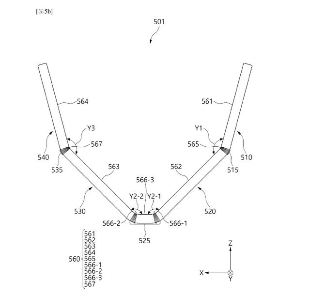 세계지식재산기구(WIPO)가 공개한 삼성전자의&nbsp;'벤더블 디스플레이를 포함하는 전자 장치(ELECTRONIC DEVICE INCLUDING BENDABLE DISPLAY)'라는 제목의 특허 이미지 (출처 : WIPO)