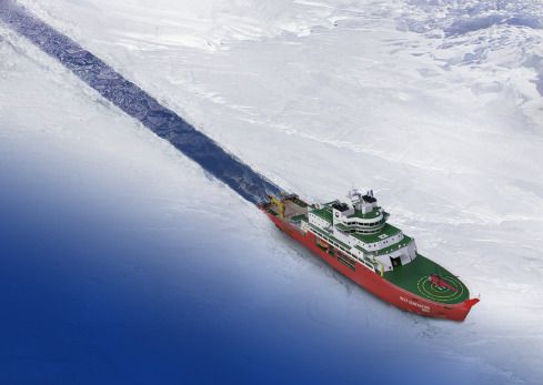 한화오션이 극지연구소에 제안해 우선협상자로 선정된 차세대 쇄빙연구선 조감도