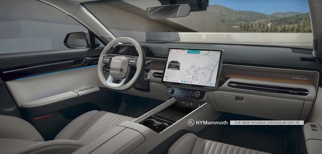 사진 : 플레오스 OS를 적용한 현대차 그랜저 페이스리프트 실내 예상도 (출처=NYMammoth)