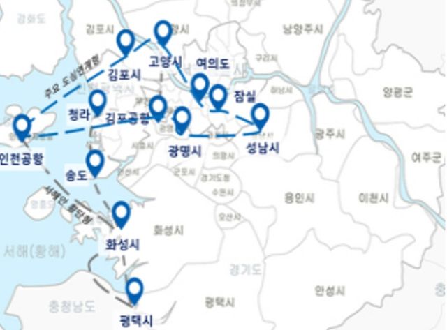서울,경기,인천 수도권 하늘길 프로젝트(자료:국토교통부)