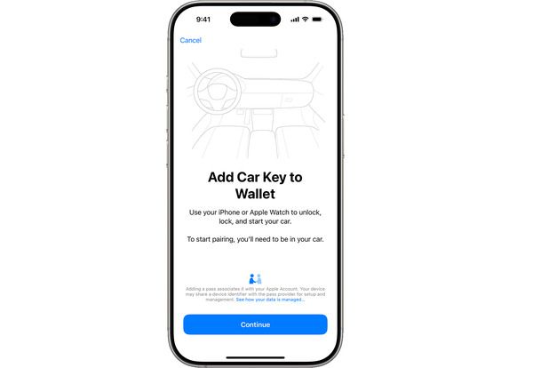 애플 '디지털 차 키' (출처 : 애플)