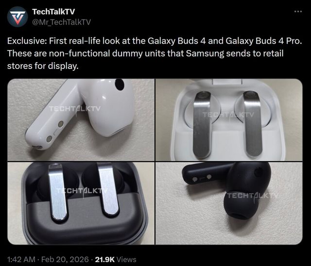 삼성 갤럭시 버즈 4로 추정되는 이어폰(출처: 테크토크TV X)