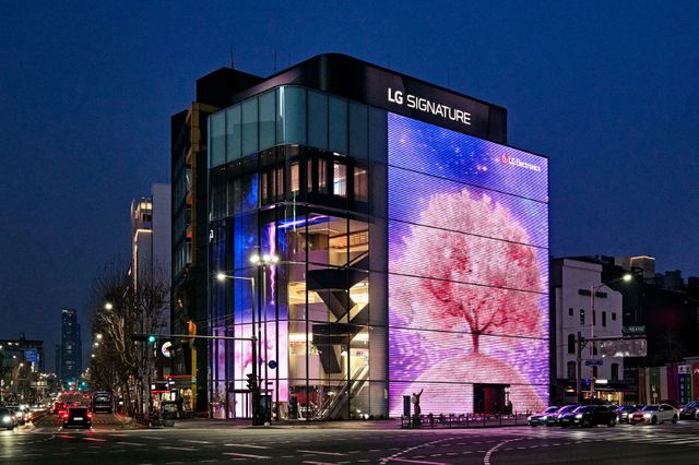 LG전자 플래그십 D5 벚꽃 미디어 파사드