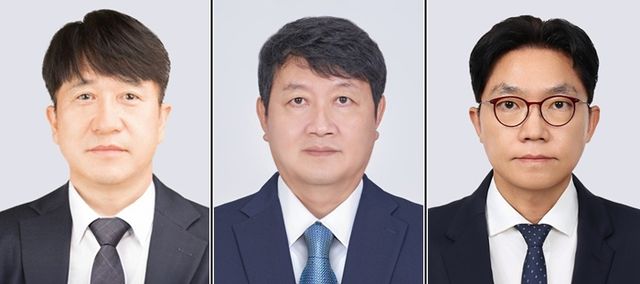 (좌) 현대백화점 민왕일 신임 대표이사 사장, (중간) 현대L&C 이진원 신임 대표이사 부사장, (우) 현대지에프홀딩스 이종근 신임 경영전략실장 부사장. [사진=현대백화점그룹 제공]