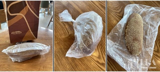 아웃백은 '브라운 브레드'를 일회용 비닐에 판매했다. [사진=김현지 기자]