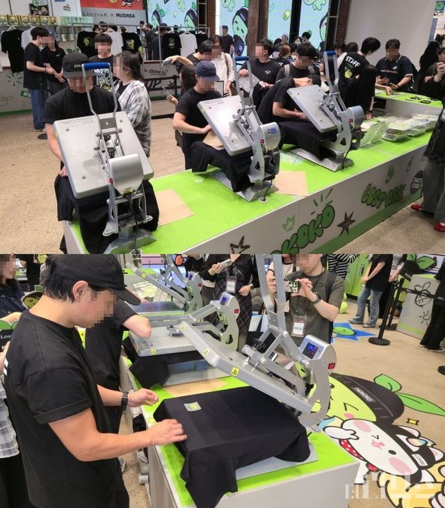 현장 체험 프로그램 ‘티셔츠 DIY’ 코너. [사진=송진원 기자]