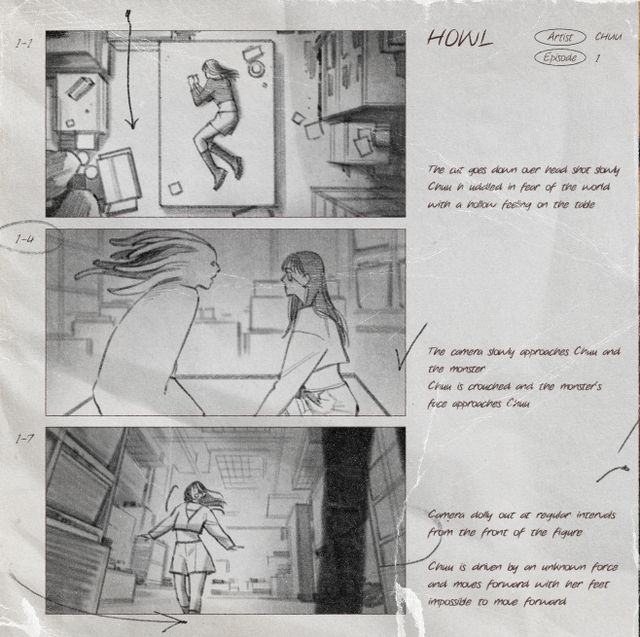 츄_ ‘Howl’ 뮤비 스토리 보드
