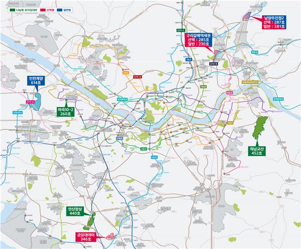 9월 사전청약 시행지구 위치도