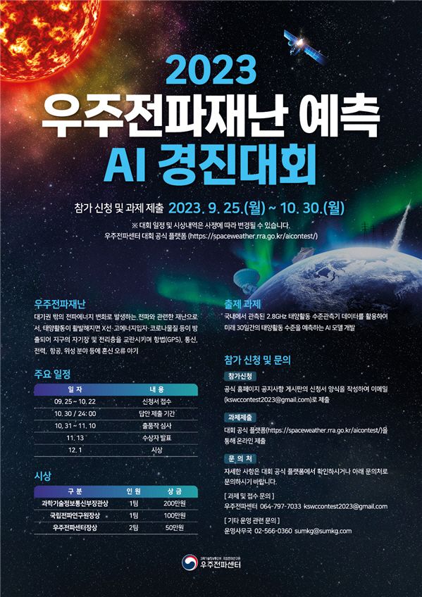 2023년 우주전파재난 예측 AI 경진대회 포스터