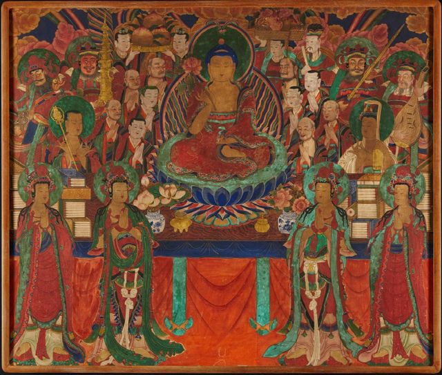 극락에서 설법하는 아미타불 국립중앙박물관