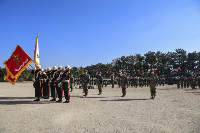 해병대 1사단에서 거행된 전투실험대대 출범식
