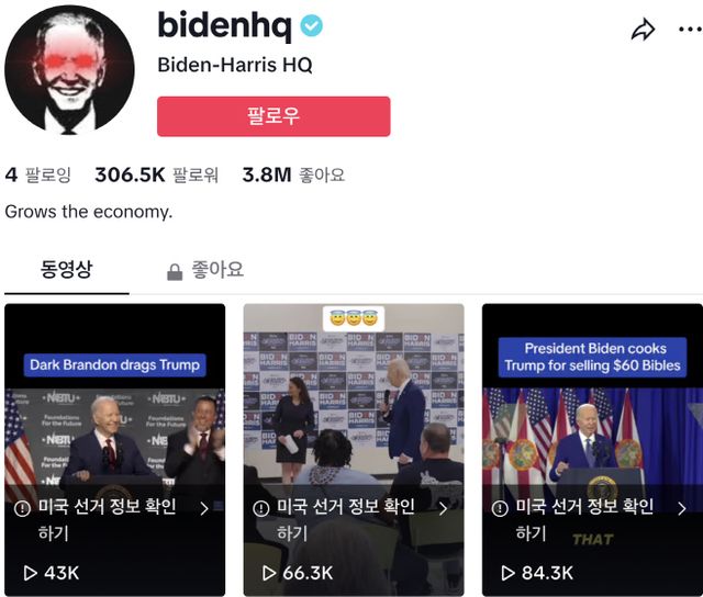 바이든 캠프 틱톡