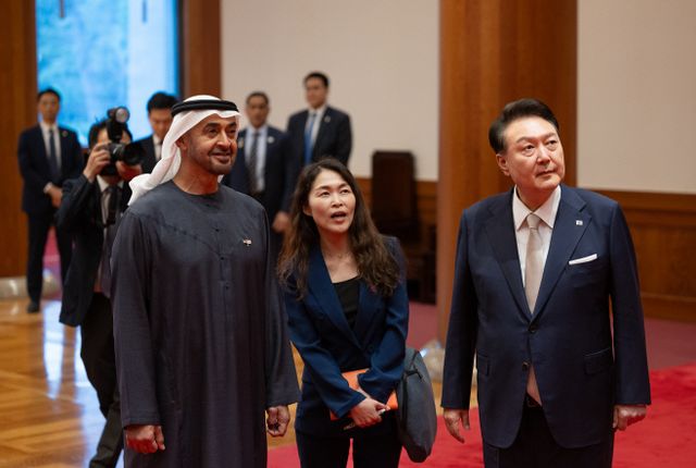윤석열 대통령, 무함마드 UAE 대통령과 친교 만찬