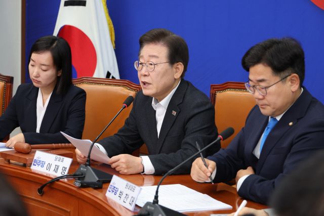 발언하는 민주당 이재명 대표