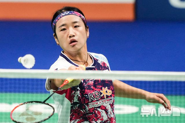 [오덴세=AP/뉴시스]세계배드민턴연맹(BWF) 월드투어 슈퍼 750 덴마크오픈에 출전한 안세영(삼성생명). 2024. 10. 20. / 사진 = 뉴시스