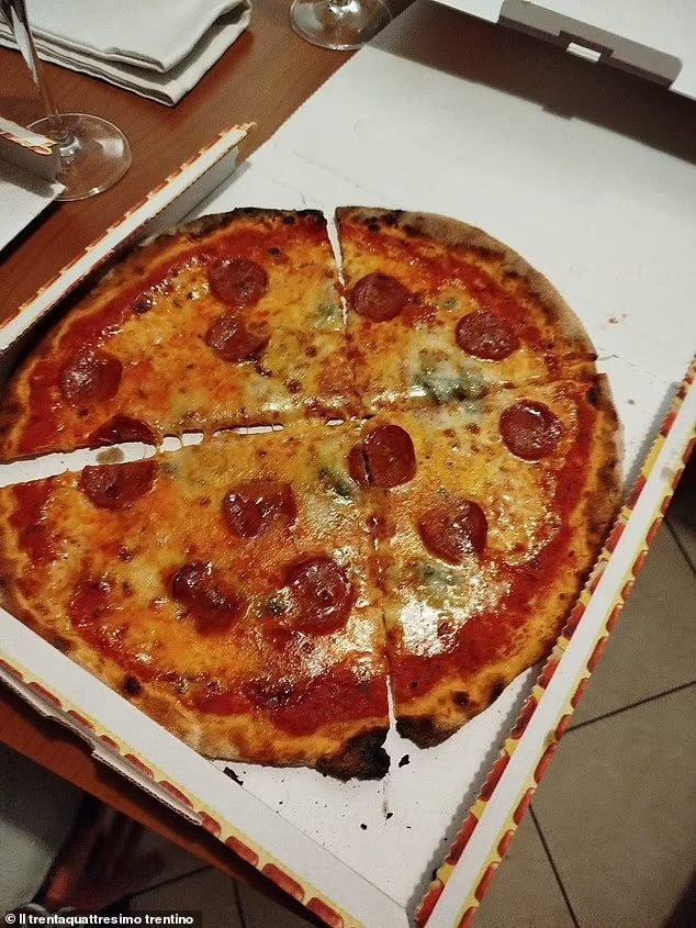 4조각으로 잘려있는 피자.(사진=데일리메일 기사 갈무리) *재판매 및 DB 금지 / 사진 = 뉴시스