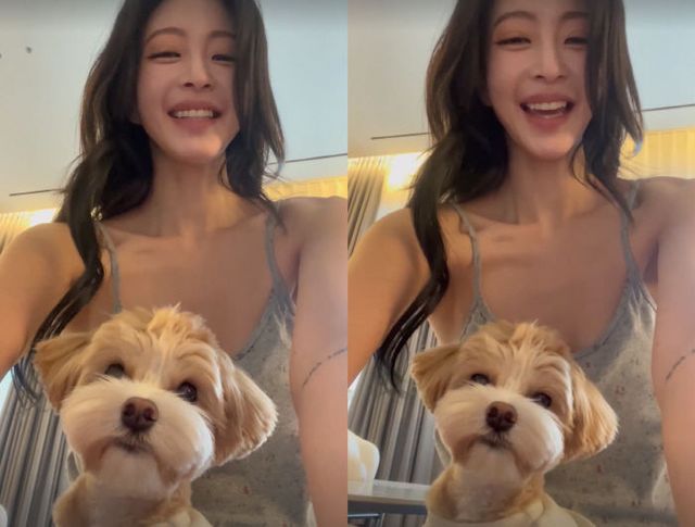 6일 한예슬은 자신의 사회관계망서비스(SNS)를 통해 반려견과 함께 찍은 영상을 게재했다. (사진=인스타그램 갈무리) *재판매 및 DB 금지 / 사진 = 뉴시스