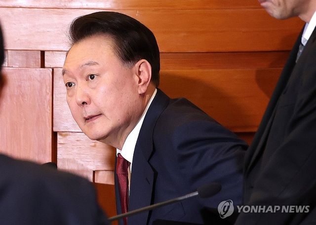 윤석열 대통령이 23일 서울 종로구 헌법재판소에서 열린 탄핵심판 4차 변론에 출석해 있다. 2025.1.23 [사진공동취재단] / 사진 = 연합뉴스