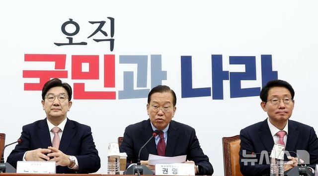 권영세 국민의힘 비상대책위원장이 3일 오전 서울 여의도 국회에서 열린 비상대책위원회의에서 발언을 하고 있다. 2025.04.03. / 사진 = 뉴시스
