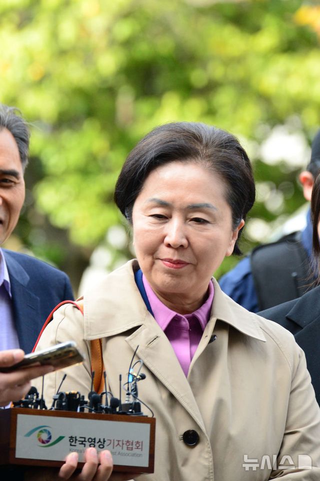 김영선 전 의원이 2024년 11월14일 오후 영장실질심사를 받기 위해 경남 창원시 성산구 창원지법에 출석하고 있다. / 사진 = 뉴시스