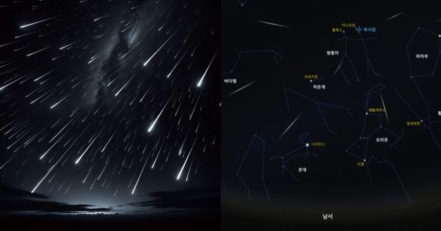 사진=밤하늘에 떨어지는 별똥별(유성우)/충주고구려천문과학관