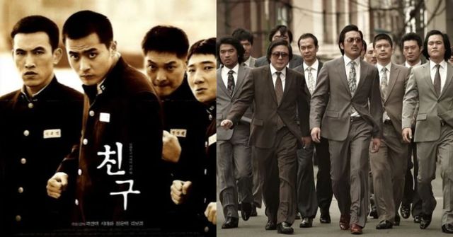 영화 '친구' 포스터 / 영화 '범죄좌의 전쟁 : 나쁜놈들 전성시대' 스틸컷