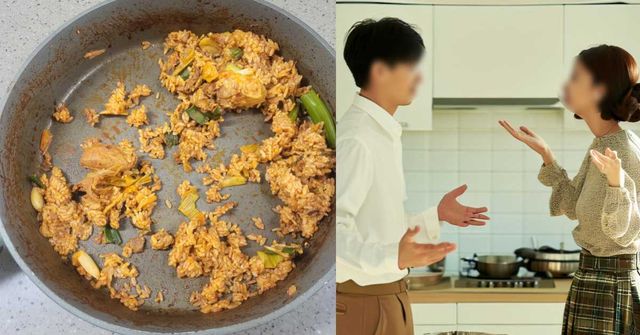 온라인 커뮤니티 캡처, 주방에서 말다툼하고 있는 부부(AI이미지 생성 프로그램으로 만든 사진)