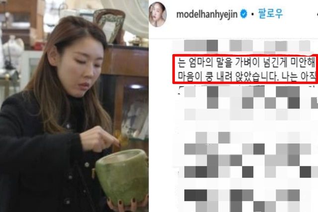 출처:SBS 예능 '미운 우리 새끼'(좌) / 한혜진 SNS (우)