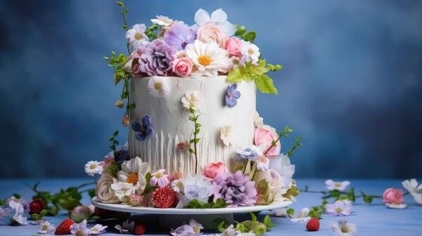 ⓒ게티이미지뱅크(꽃 케이크)