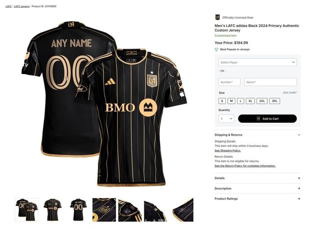 mlsstore LAFC 유니폼