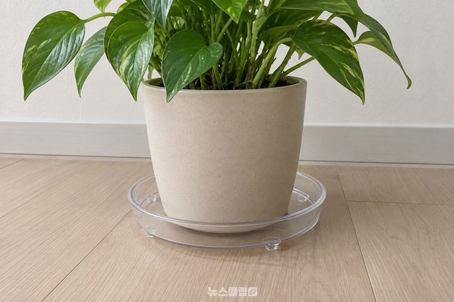 화분보다 조금 넓고 밑면이 평평한 받침 위에 놓인 화분. / 기사 이해를 돕기 위한 생성형 이미지