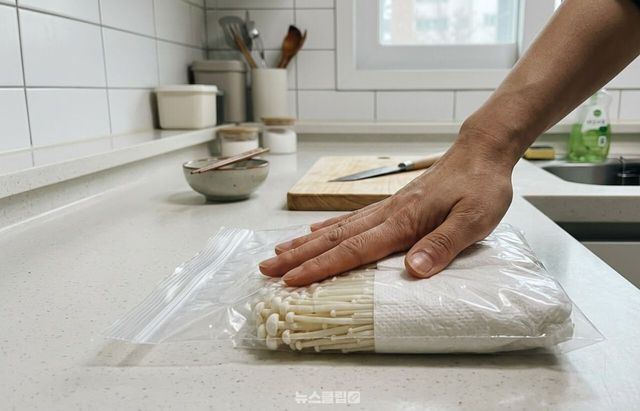 팽이버섯 밑동 / 기사 이해를 돕기 위한 AI 이미지