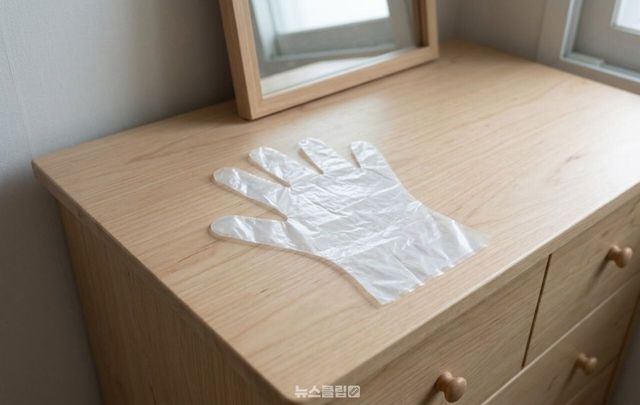 비닐장갑을 활용한 여행 화장품 소분 / 기사 이해를 돕기 위한 AI 이미지