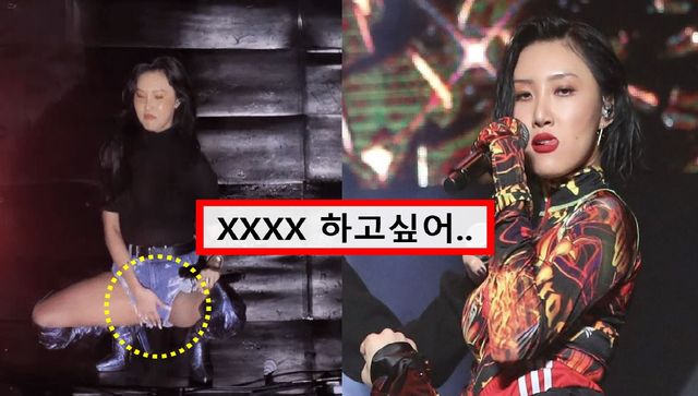 왼쪽 - 성균관대 축제에서 선정적인 퍼포먼스로 논란일었던 화사 사진 / 오른쪽 - 가수 화사