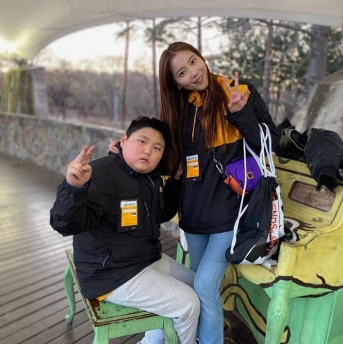 오윤아와 아들 민이