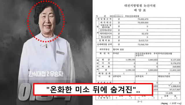 한식대가 이영숙(왼), 판결문(오른)